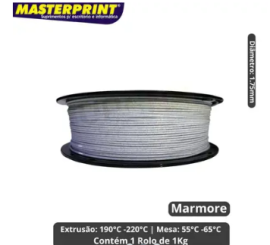 PLA MARMORE 1.75mm 1kg Alta Resist�ncia Bom Acabamento Masterprint Filamento 3d